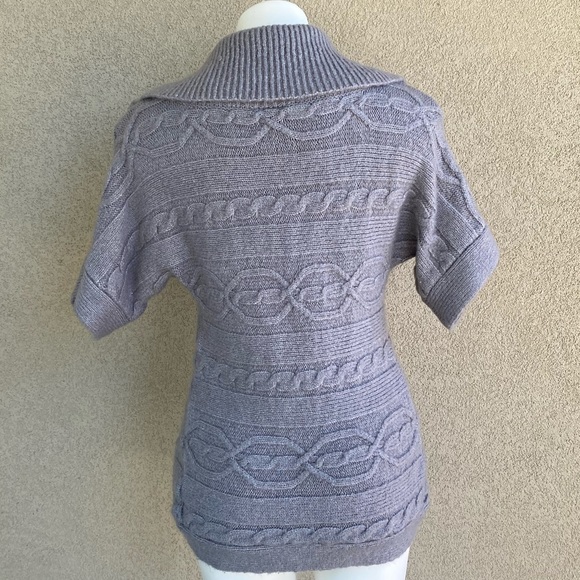 Couture Boho Knit Asymmetrical Button Up Cardigan - Picture 3 of 5